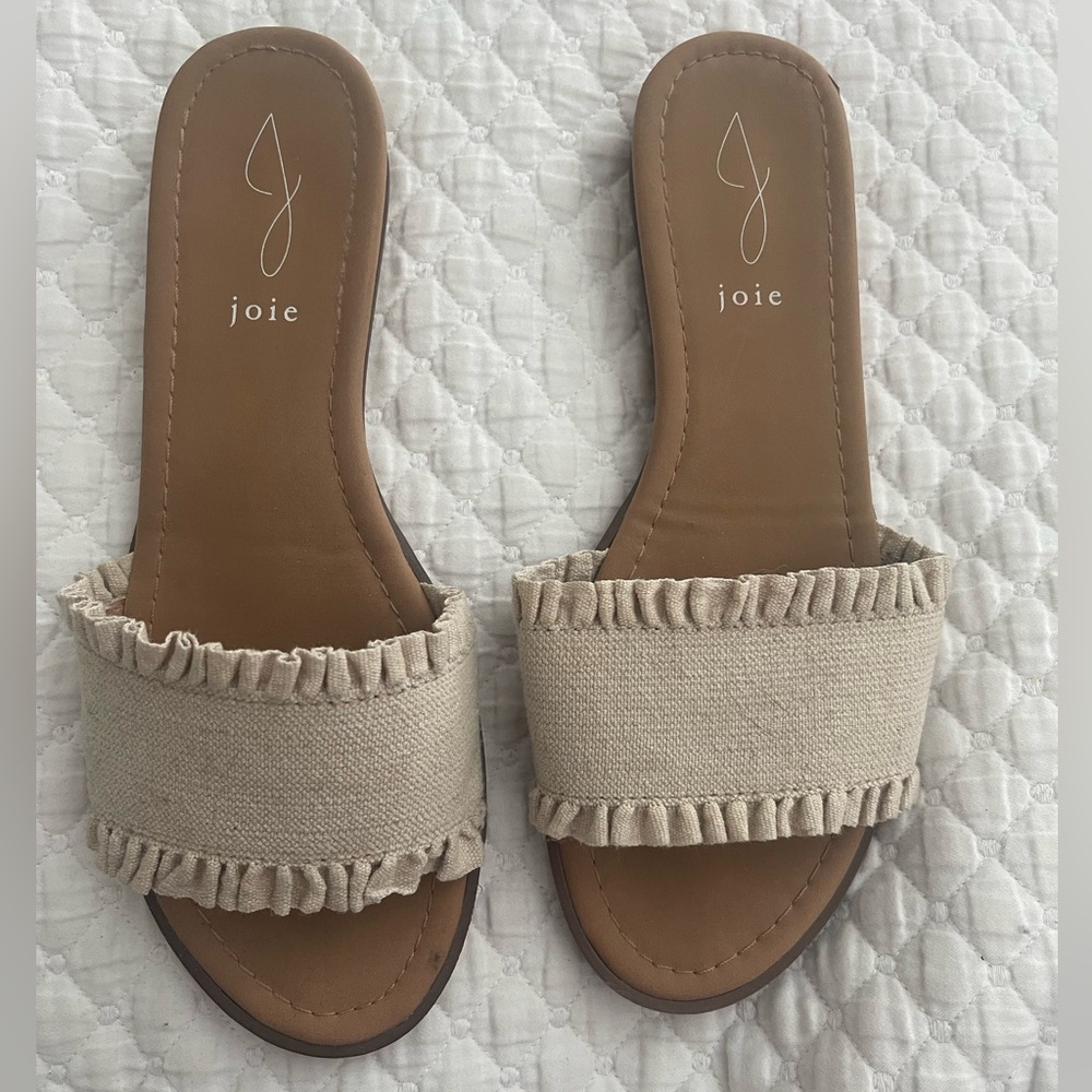 Joie Women's Cream Ruffle Sandals size 9